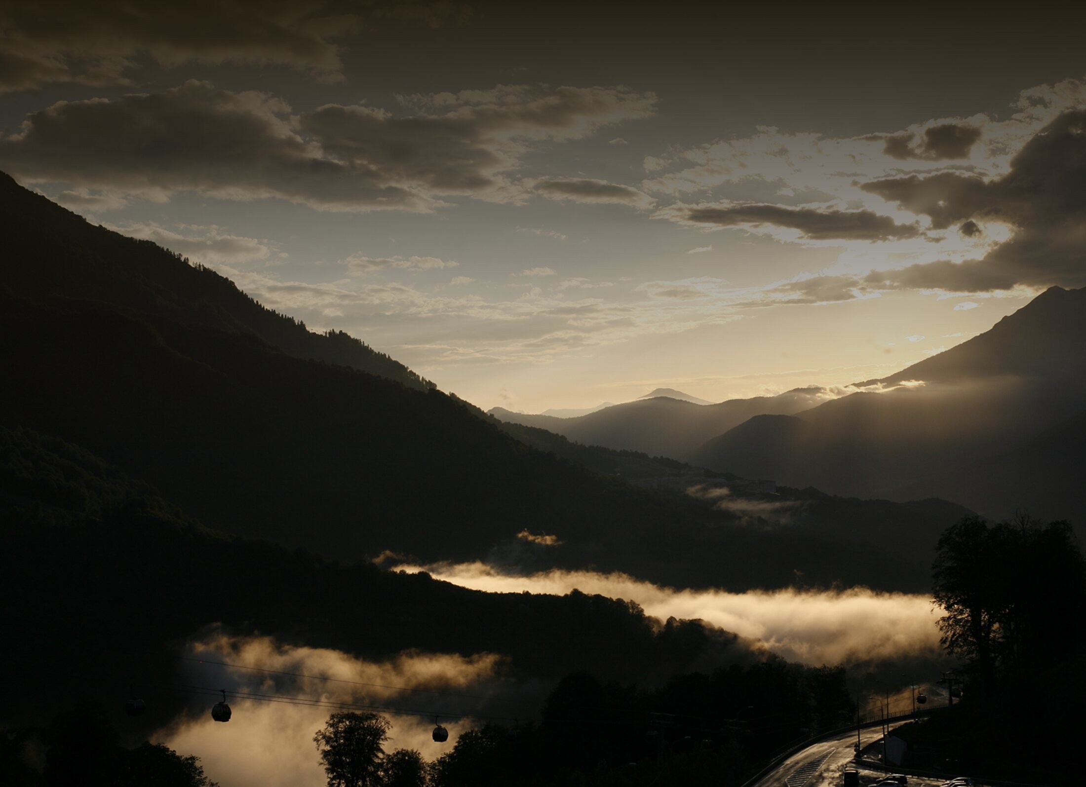 Mountains of Krasnaya Polyana at dawn
